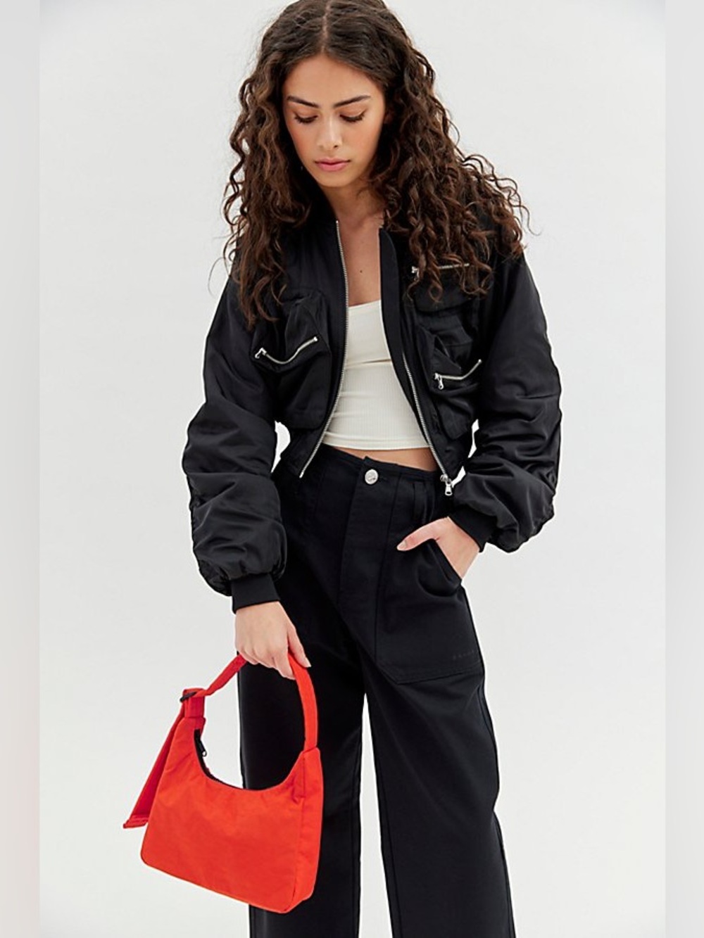 BAGGU Mini Nylon Shoulder Bag Tomato - Picture 6 of 16